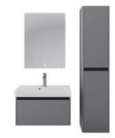 Тумба Luxury, 70 см, подвесная, 1 ящик, серый базальт арт-99.2012 — фото 4, Тумбы под раковину