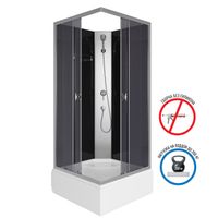 Душевая кабина Niagara Eco (90х90х195) средний поддон(30см),стекло тонированное,4 мест арт-E90/26Q/TN/BK — фото 3, Душевые кабины