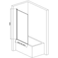 Шторка на ванну AQUAme 80 L профиль Черный матовый стекло прозрачное арт-AQM2859-L — фото 3, Неподвижные шторки для ванной