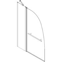 Шторка на ванну Azario Boston 100х140 профиль Хром стекло прозрачное арт-AZ-142TB — фото 2, Шторки для ванной распашные