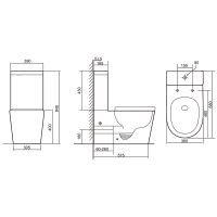 Унитаз компакт Iberica Blanca Burgos Alto с бачком и сиденьем Микролифт арт-IB.BRA.121.1B1 — фото 10, Напольные унитазы