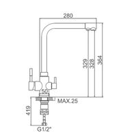 Смеситель для кухни Accoona Хром арт-A5179-5 — фото 4, Смесители для кухни