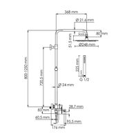 Душевой комплект со смесителем арт-A174.258.217.CB — фото 3, Душевые стойки