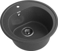 GRANFEST Мойка RONDO 510 1-чаша D-508мм графит арт.GF- арт-R-510 графит — фото 1, Кухонные мойки