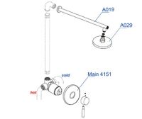 Встраиваемый комплект для душа с верхней душевой насадкой арт-A12429 — фото 5, Встраиваемые душевые комплекты