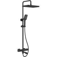 Душевая система Raglo с термостатом Черная матовая арт-R01.26.06 — фото 1, Душевые стойки