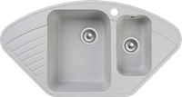 GRANFEST Мойка QUARZ 14 угловая 1,5-чаши 930*500мм серый арт.GF-Z- арт-14 серый — фото 1, Кухонные мойки