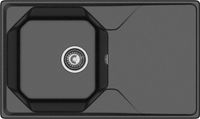 GRANFEST Мойка UNIQUE 840L 1-чаша+крыло 840*500мм черный арт.GF- арт-U-840L черный — фото 2, Кухонные мойки