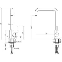 Смеситель для кухни Haiba Нержавеющая сталь арт-HB70304-4 — фото 2, Смесители для кухни