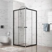 Душевой уголок Melodia della vita Cube 90x90 профиль Черный стекло матовое арт-MCNCB9090MBk — фото 5, Квадратные душевые уголки