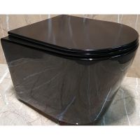 Унитаз CeramaLux подвесной Черный с сиденьем Микролифт арт-NS-5178-18 — фото 1, Подвесные унитазы