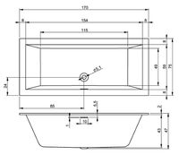 Акриловая ванна Riho Rething Cubic 170х75 (BR0700500000000) без гидромассажа арт-B105001005 — фото 2, Акриловые ванны