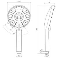 Ручной душ Milardo Rora 4F Хром арт-ROR4FCRM18 — фото 7, Лейки для душа