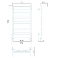 Товар: Водяной полотенцесушитель Larusso Гранд П11 500x900 с полкой Хром арт-4670078535511 - фото 2 Водяной полотенцесушитель Larusso Гранд П11 500x900 с полкой Хром арт-4670078535511 — фото 2, Водяные полотенцесушители