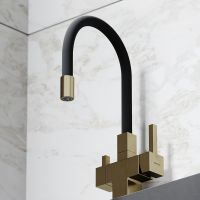 Смеситель для кухни Sancos Arno Золото брашированное Черный арт-SC4005BG — фото 5, Смесители для кухни