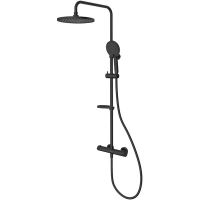 Душевая система Milardo Ideal Spa с термостатом Черная матовая арт-ILSBLTHM89 — фото 12, Душевые стойки