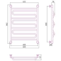 Водяной полотенцесушитель Сунержа Элегия+ 800х600 Хром арт-00-0205-8060 — фото 2, Водяные полотенцесушители
