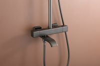 Товар: Душевая система Raglo с термостатом Графит матовый арт-R22.26.09 - фото 7 Душевая система Raglo с термостатом Графит матовый арт-R22.26.09 — фото 7, Душевые стойки