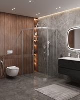 Душевой уголок CEZARES арт-MOLVENO-RH-2-120/90-C-Cr-IV — фото 2, Асимметричные душевые уголки