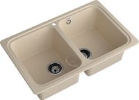 GRANFEST Мойка STANDART 780K 2 чаши 780*510мм кашемир арт.GF- арт-S-780K кашемир — фото 1, Кухонные мойки