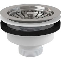 Выпуск для кухонной мойки Alcaplast Нержавеющая сталь арт-A37 — фото 1, Донные клапаны