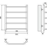 Водяной полотенцесушитель Domoterm Лаура П5 500x600 Золото арт-ЛаураП5500x600золото — фото 2, Водяные полотенцесушители