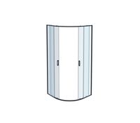 AQ ARI RO10020BL Душевой уголок 1/4 круга, двери раздвижные 1000x1000x2000, профиль черный, стекло п арт-AQ ARI RO 10020BL — фото 3, Душевые уголки четверть круга