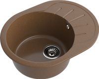 GRANFEST Мойка RONDO 580L 1-чаша+крыло 579*445мм терракот арт.GF- арт-R-580L терракот — фото 1, Кухонные мойки