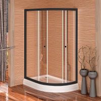 Душевой уголок Radomir Соул 3 120x80 L профиль Черный стекло прозрачное арт-1-03-6-1-0-0080 — фото 1, Асимметричные душевые уголки