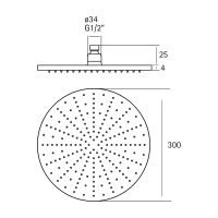 Верхний душ Cisal Xion Нержавеющая сталь арт-DS016420D1 — фото 2, Верхние души