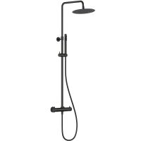 Душевая система AQUAme с термостатом Черная матовая арт-AQM8006MB — фото 1, Душевые стойки