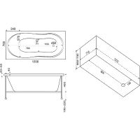 Акриловая ванна Bas Лима 130x70 без гидромассажа арт-В 00021 — фото 2, Акриловые ванны
