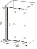 Душевая дверь Good Door Orion WTW-PD-140-G-CH 140 профиль Хром стекло Grape арт-ОР00025 — фото 3, Распашные душевые двери
