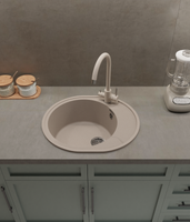 GRANFEST Мойка URBAN 857L 1-чаша+крыло 570*480мм песочный арт.GF-UR- арт-857L песочный — фото 1, Кухонные мойки