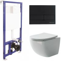 Комплект унитаза Ceramicanova Forma CN3009 с инсталляцией Berges Novum L5 040215 с сиденьем Микролиф арт-CN3009+040215 — фото 1, Комплекты унитаз + инсталляция