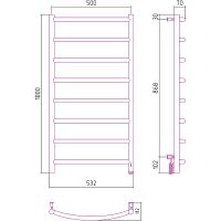 Электрический полотенцесушитель Сунержа Галант 4.0 1000x500 R Черный матовый арт-31-0831-1050 — фото 4, Электрические полотенцесушители