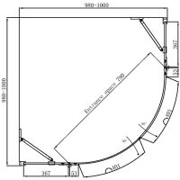 Товар: Душевой уголок Ambassador Diamond 100х100 профиль Хром стекло прозрачное арт-12011102 - фото 7 Душевой уголок Ambassador Diamond 100х100 профиль Хром стекло прозрачное арт-12011102 — фото 7, Душевые уголки четверть круга