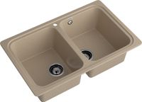 GRANFEST Мойка STANDART 780K 2 чаши 780*510мм песочный арт.GF- арт-S-780K песочный — фото 1, Кухонные мойки