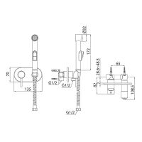 Гигиенический душ со смесителем Milardo Tidy Хром глянцевый арт-TIDSBR0M08 — фото 2, Гигиенические души