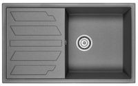 Granula- (ЧЁРНО-СЕРЫЙ), кухонная мойка, кварц арт-8601, ГРАФИТ — фото 1, Кухонные мойки