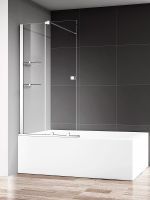 Шторка на ванну AQUAme 120 профиль Хром стекло прозрачное арт-AQM6601-2 — фото 2, Шторки для ванной раздвижные