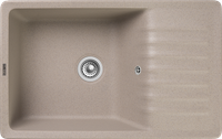 GRANFEST Мойка QUARZ 72 1-чаша+крыло 760*480мм песочный арт.GF-ZW- арт-72 песочный — фото 1, Кухонные мойки