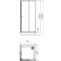 Товар: Душевой уголок Melodia della vita Cube 90x90 профиль Белый стекло матовое арт-MCNCB9090MWt - фото 3 Душевой уголок Melodia della vita Cube 90x90 профиль Белый стекло матовое арт-MCNCB9090MWt — фото 3, Квадратные душевые уголки