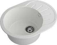 GRANFEST Мойка RONDO 580L 1-чаша+крыло 579*445мм иней арт.GF- арт-R-580L иней — фото 1, Кухонные мойки