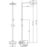 Душевая система Haiba Нержавеющая сталь арт-HB24803 — фото 3, Душевые стойки