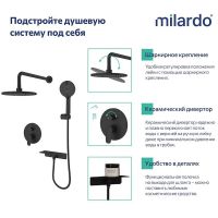 Душевая система Milardo Rora Черная матовая арт-RORBL02M67 — фото 5, Встраиваемые душевые комплекты