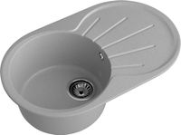 GRANFEST Мойка RONDO 750L 1-чаша+крыло 750*460мм серый арт.GF- арт-R-750L серый — фото 1, Кухонные мойки