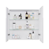 Шкаф зеркальный POINT, 80 см, 2 дверцы, 2 стеклянные полки, инфракрасный выключатель, LED-подстветка арт-99.9034 — фото 5, Зеркальные шкафы в ванную