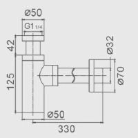 Сифон для раковины Haiba Хром арт-HB80-1 — фото 2, Сифоны для раковины