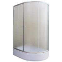 Душевой уголок Parly 120x80 L ZFM1201L профиль Хром матовый стекло матовое арт-9214 — фото 1, Асимметричные душевые уголки